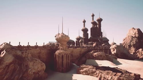A Large Building Sitting on Top of a Rocky Hillside
