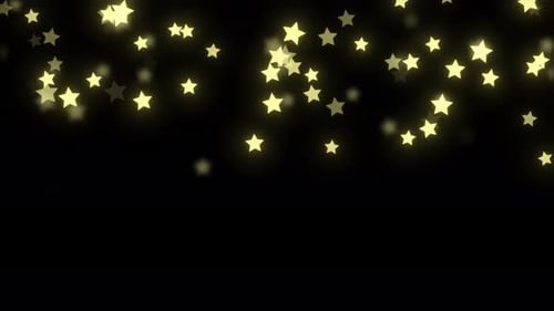 Golden Glowing Stars Falling Loop Background