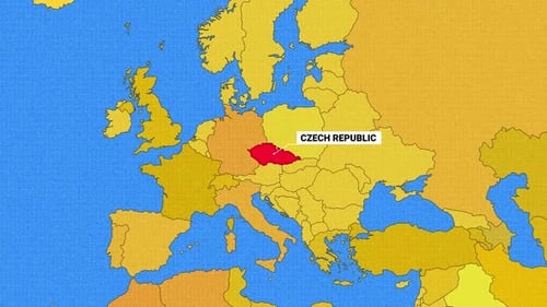 Animated World Map Highlight with Country Name Overlay