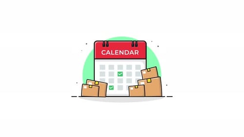 Animated Calendar with Boxes and Checkmarks for Scheduling