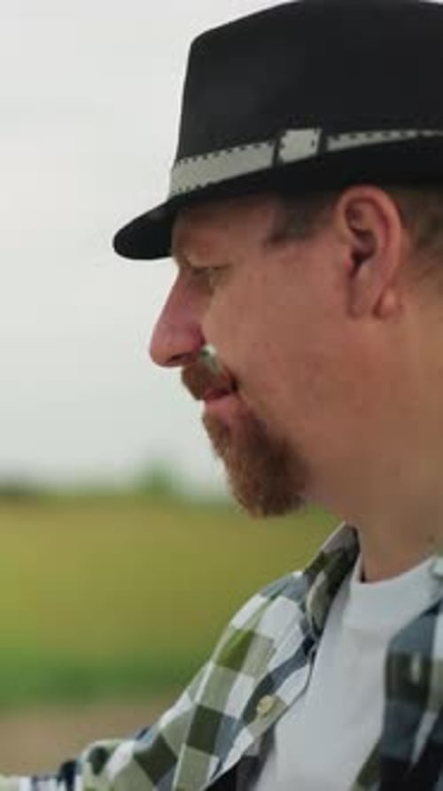 Artist Painting Outdoors in Rural Landscape