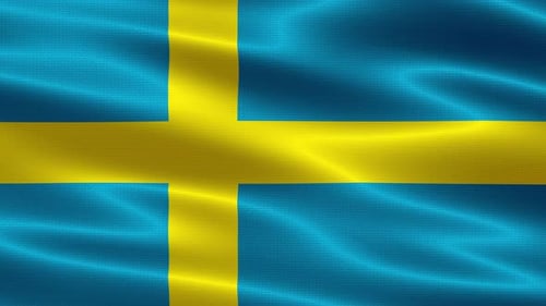 Realistic Waving Swedish Flag Loop Animation