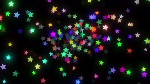Colorful Glowing Stars Abstract Celebration Background Animation