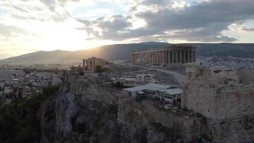 Acropolis and Parthenon Temple in Athens Aerial View, Greece