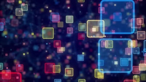 Boucle mobile aléatoire en forme d'écuyer animée. Animation de forme géométrique Forme rougeoyante en mouvement