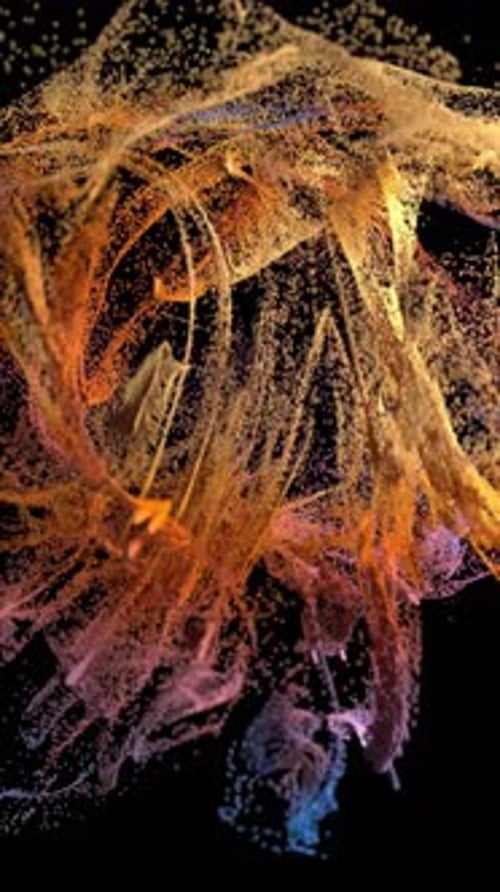 3d Abstract Background Lines and Dots Moving