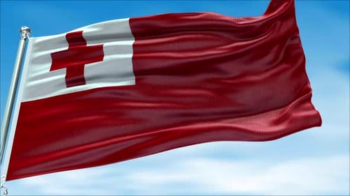 Realistic Waving Tonga Flag Animation