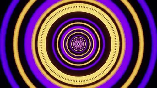 Hypnotisierte lila und gelbe Kreis-Animation Endless VJ Loop HD