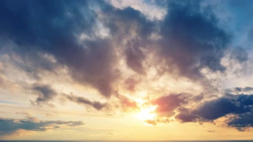 Aerial high altitude timelapse of the sky with clouds