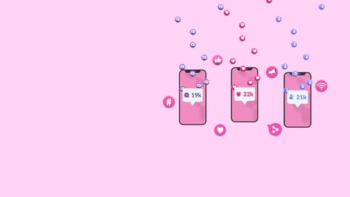 Animated Concept Showing Social Media Growth And Audience Engagement With Copy Space For Text.