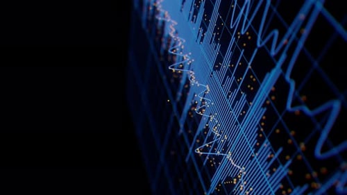 Big Data | Son | Animation graphique complexe | Cyberespace de l'Audio | Technologie d'IA | Graph numérique futuriste