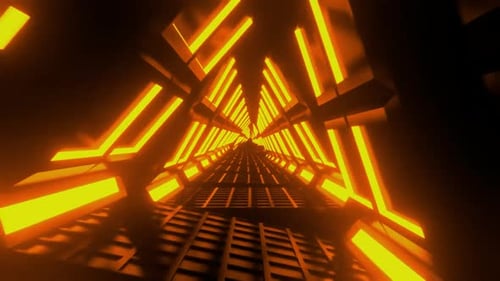 Futuristic Neon Tunnel Background Animation