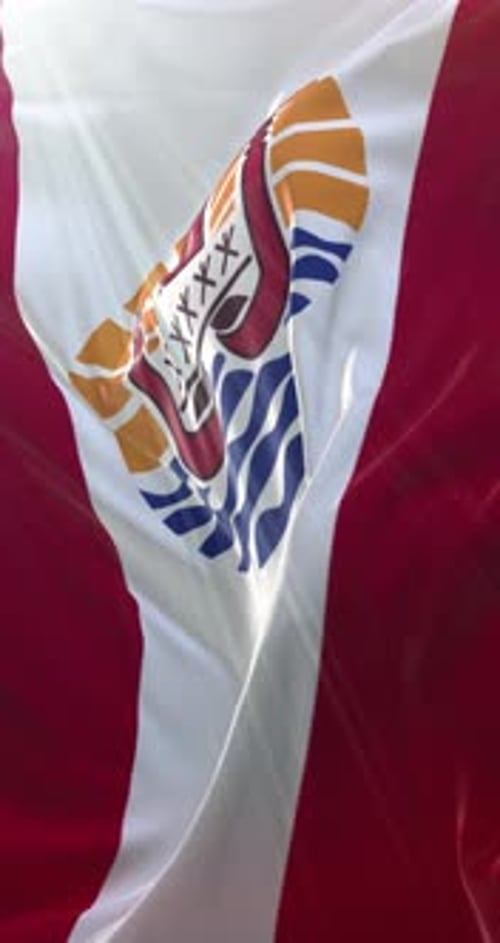 Waving French Polynesia Flag Realistic Animation