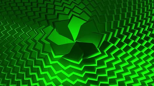 Abstract green geometric pattern with repeated spirals