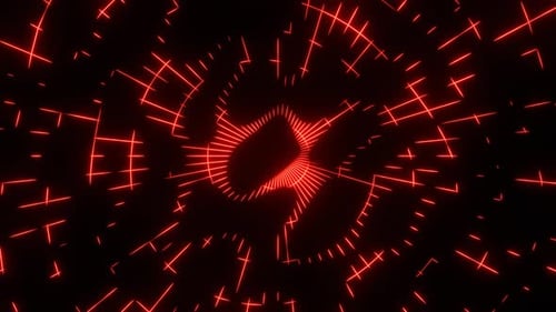 Red Abstract Flowing Neon Glow Background Vj Loop In 4K