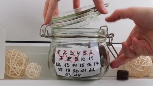 Jar of Chocolate with Daily Calendar Motivation