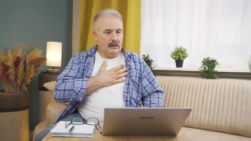 Man with shortness of breath.