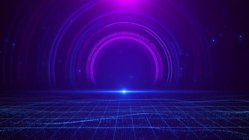 Technology digital cyberspace HUD infographic technology Digital Art 3D abstract geometric circle gl
