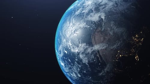 Realistic Planet Earth Rotating in Space Animation