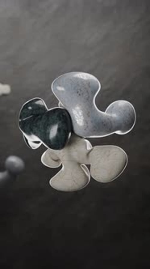 3D Rendering of Cloth Shapes Floating