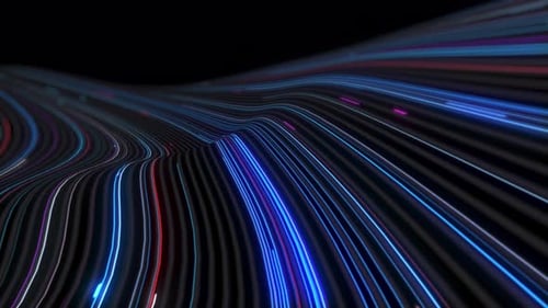 Futuristic Blue Neon Data Flow Animation for Technology and Sci-Fi Projects
