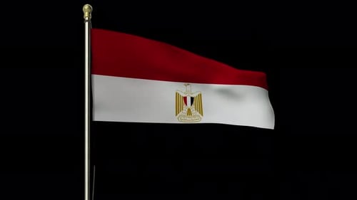 Realistic Waving Flag of Egypt with Alpha Channel