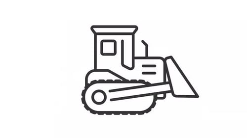 Animated Moving Bulldozer Construction Vehicle Line Icon