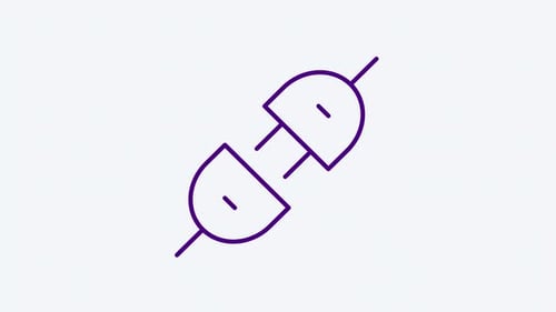 Minimalist Line Art Electric Plugs Connecting Animation