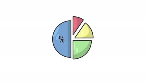 pie chart diagram animated icon, round diagram icon animation for business template background eleme