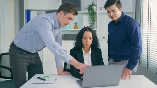 Group of young businessman and businesswoman people working in office.