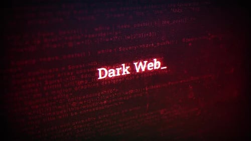 Dark Web auf digitalem Bildschirm Nachricht auf Computerbildschirmen V01