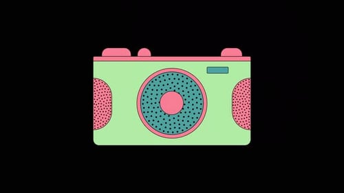 Flat Design Camera Icon Reveal Animation