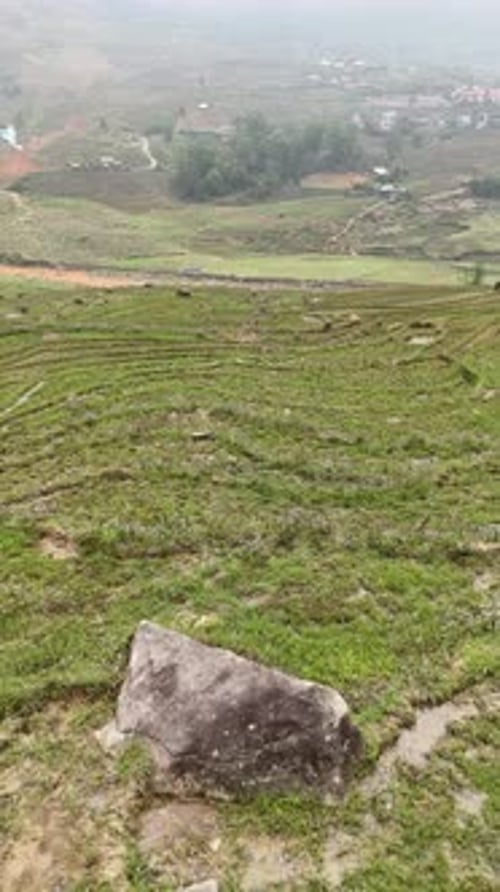 Vídeo aéreo sobre as belas paisagens de Sapa Sa Pa Lao Cai, Vietnã