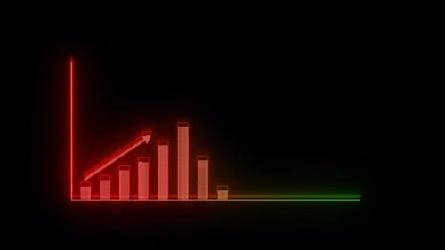 Red Green Gradient Business Graph Chart