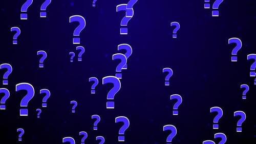 Animated Blue Question Marks Background Loop