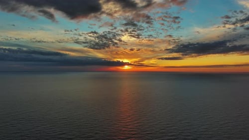 Sea Surface and Beautiful Sunset