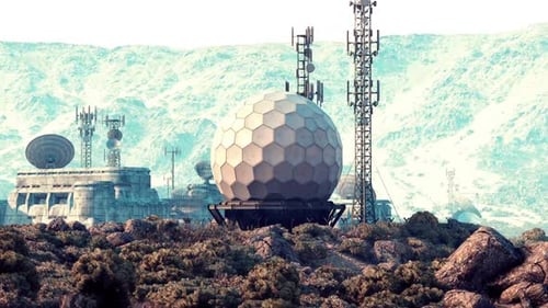 Military Base in Mountains with Comms Arrays and Domes
