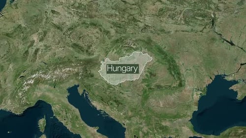 Geographic Map Zoom and Text Title Reveal to Hungary