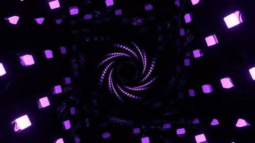 Purple Fantastic Glowing Vortex Spiral Light Magic Background Vj Loop In 4K