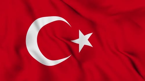Turkey Flag Waving Seamless Loop Background