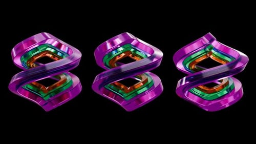 Colorful Abstract Fluid Twisting Shapes 3D Animation