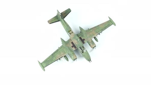 Rotating Model Constructor Twin Engine Medium Bomber Top View.