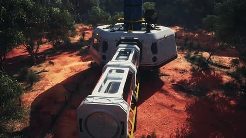 Modern Glass and Plastic Building Blending with Nature