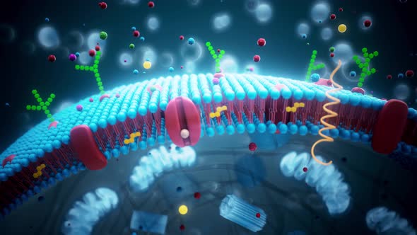 Animated Cell Membrane Structure Scientific Visualization 3D Animation ...