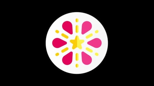 Animated 3D Disc with Colorful Star and Petal Pattern