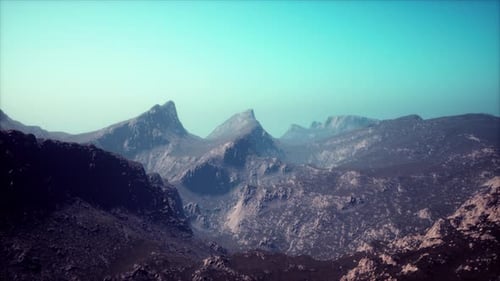 Landscape of the Dolomites Mountain Range Covered in the Fog