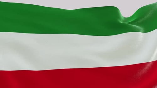 Realistic Waving Flag Animation with Green White and Red Stripes