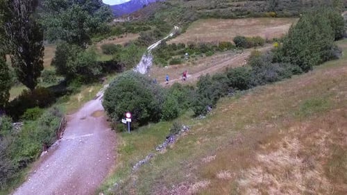 Runners on Mountain Trail