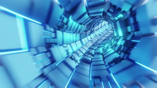Tunnel speed box blue futuristic blue background seamless loop