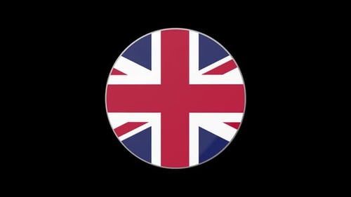 United Kingdom Flag 3D Spinning Emblem Animation